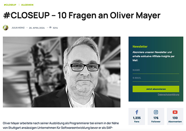 10 Fragen an Oliver Mayer